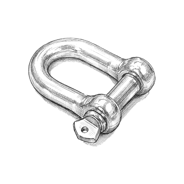 Shackles — Technical line drawing.