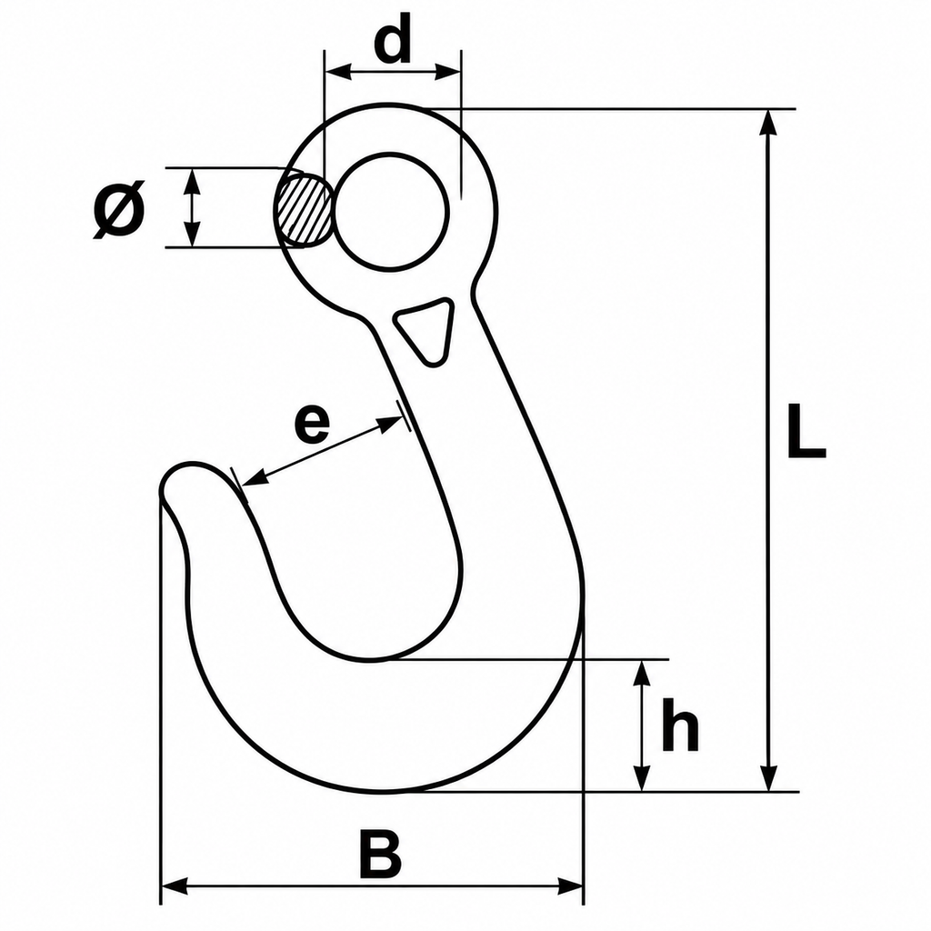 Agricultural Hook — dimensional drawing