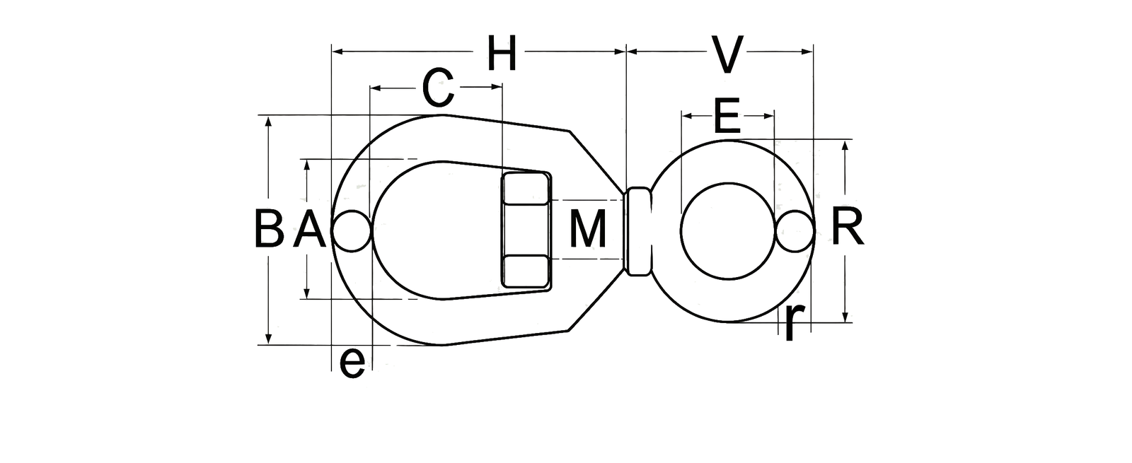 Chain Swivel G-401 — dimensional drawing
