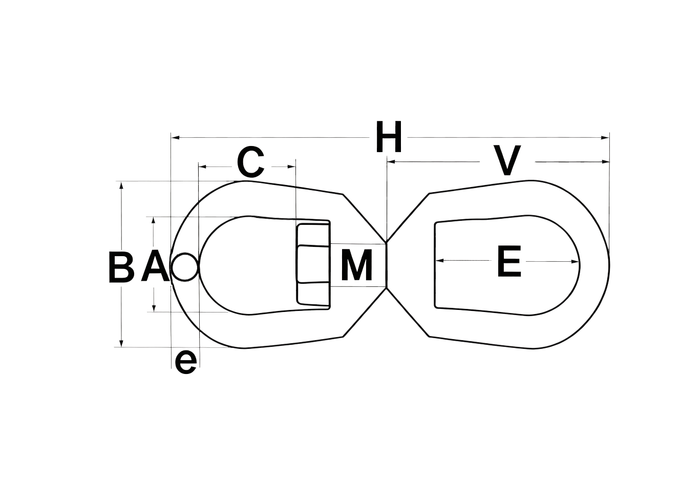 Chain Swivel G-402 — dimensional drawing