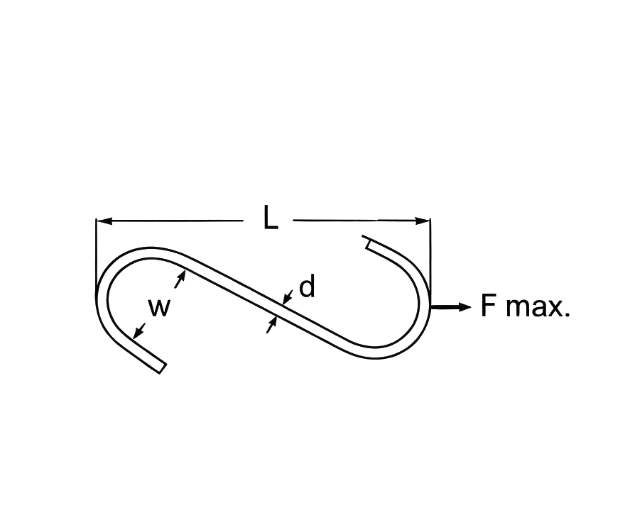 Meat Hook — dimensional drawing