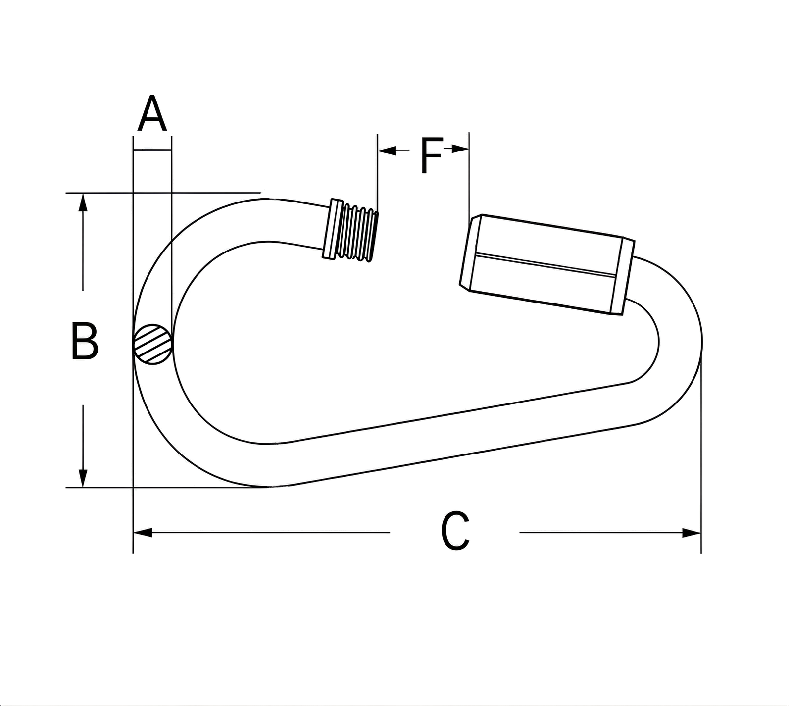 Oval Quick Link — dimensional drawing