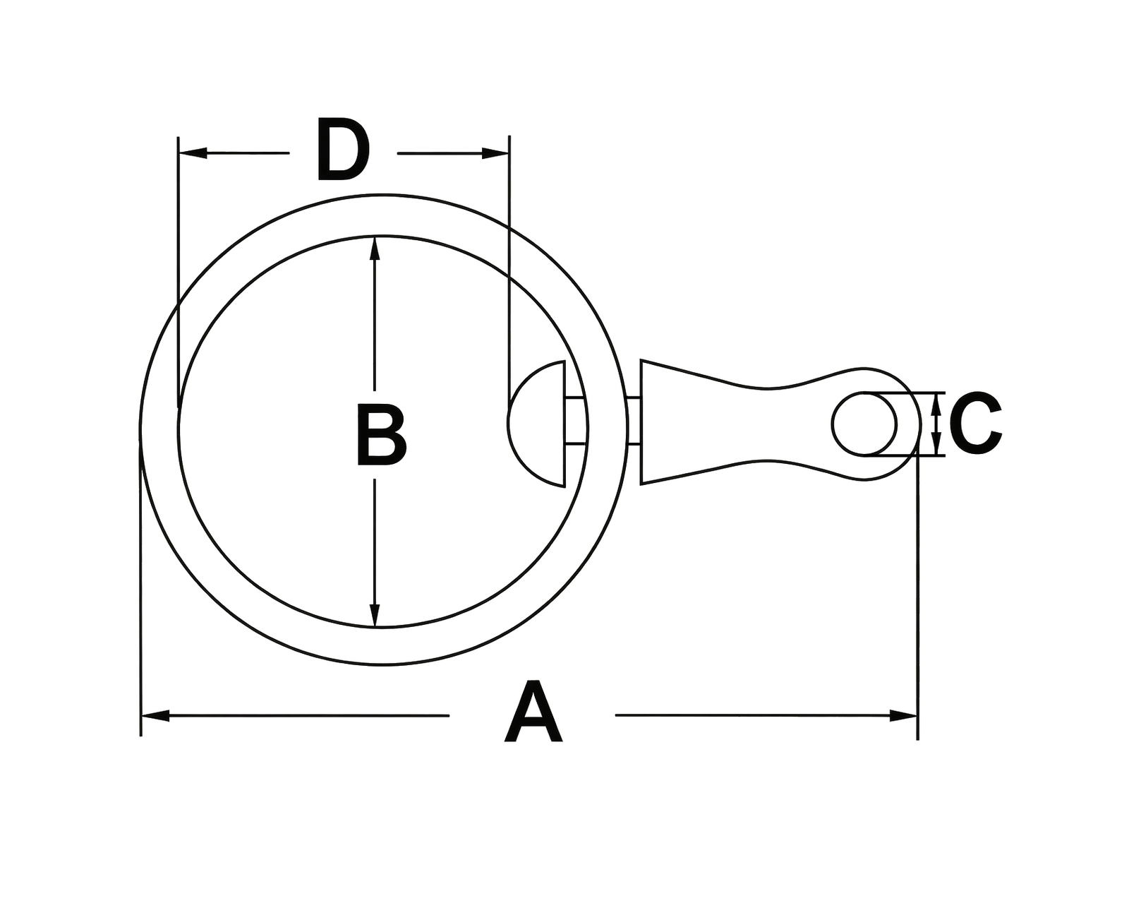 Round Swivel With Ring — dimensional drawing