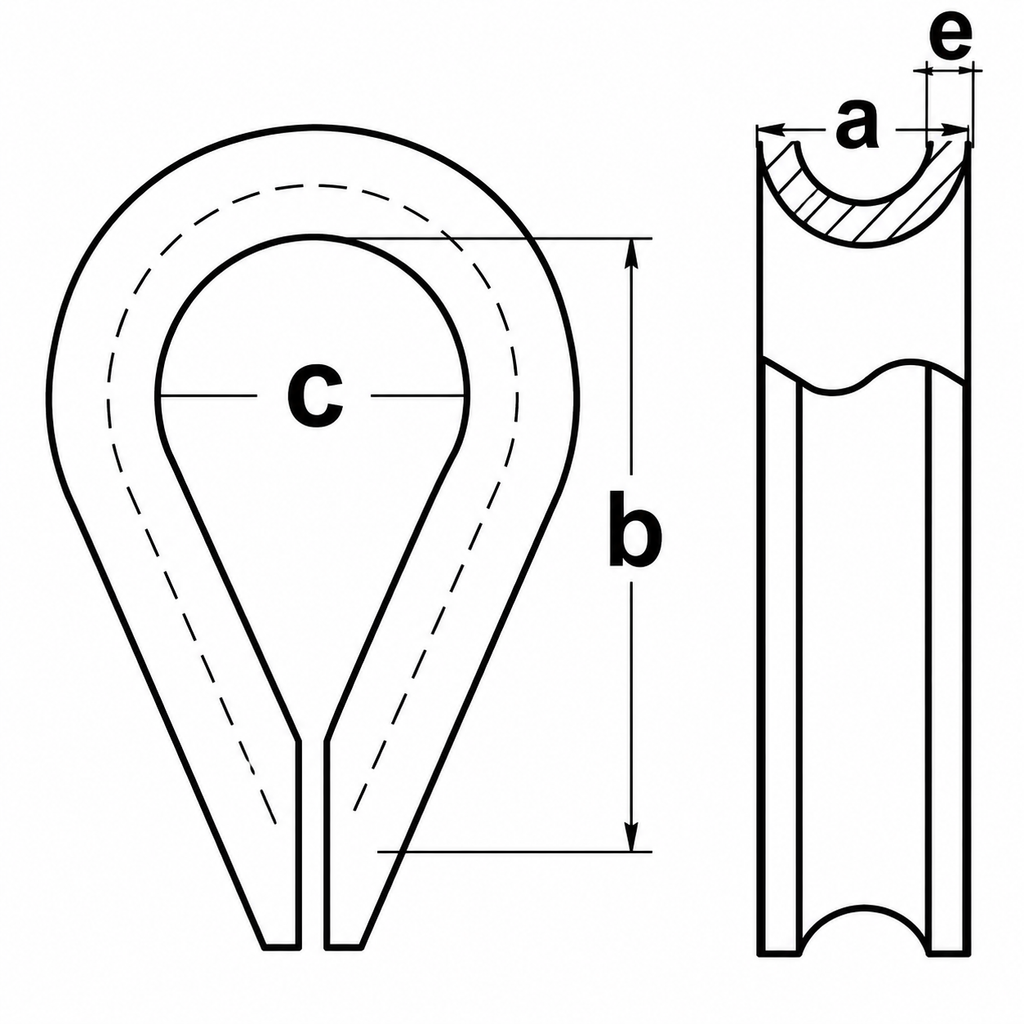 Thimble B DIN 6899 — dimensional drawing