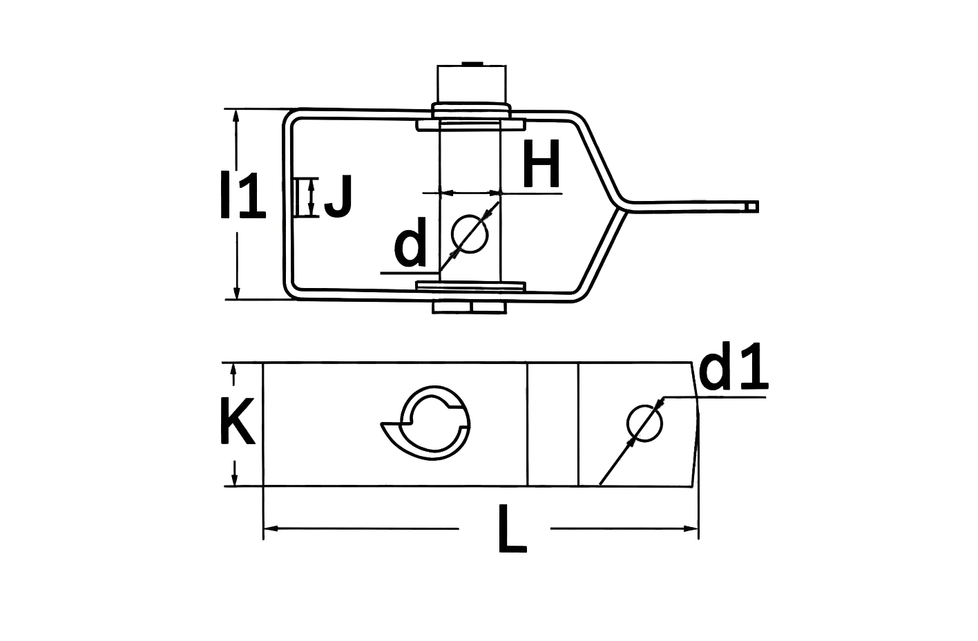 Wire Tensioner Green Coated — dimensional drawing